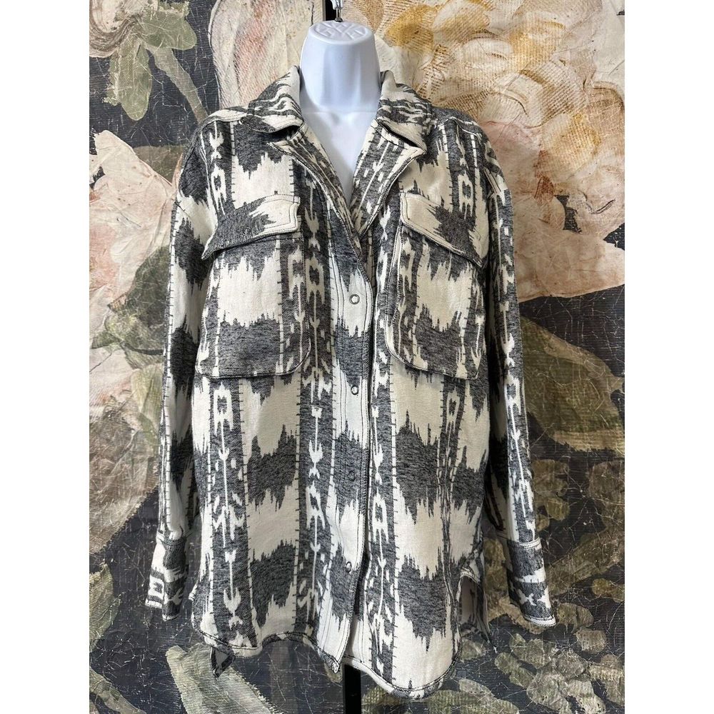 Free People We The Free Izzie Cargo Jacquard Shirt Size S - Picture 6 of 8